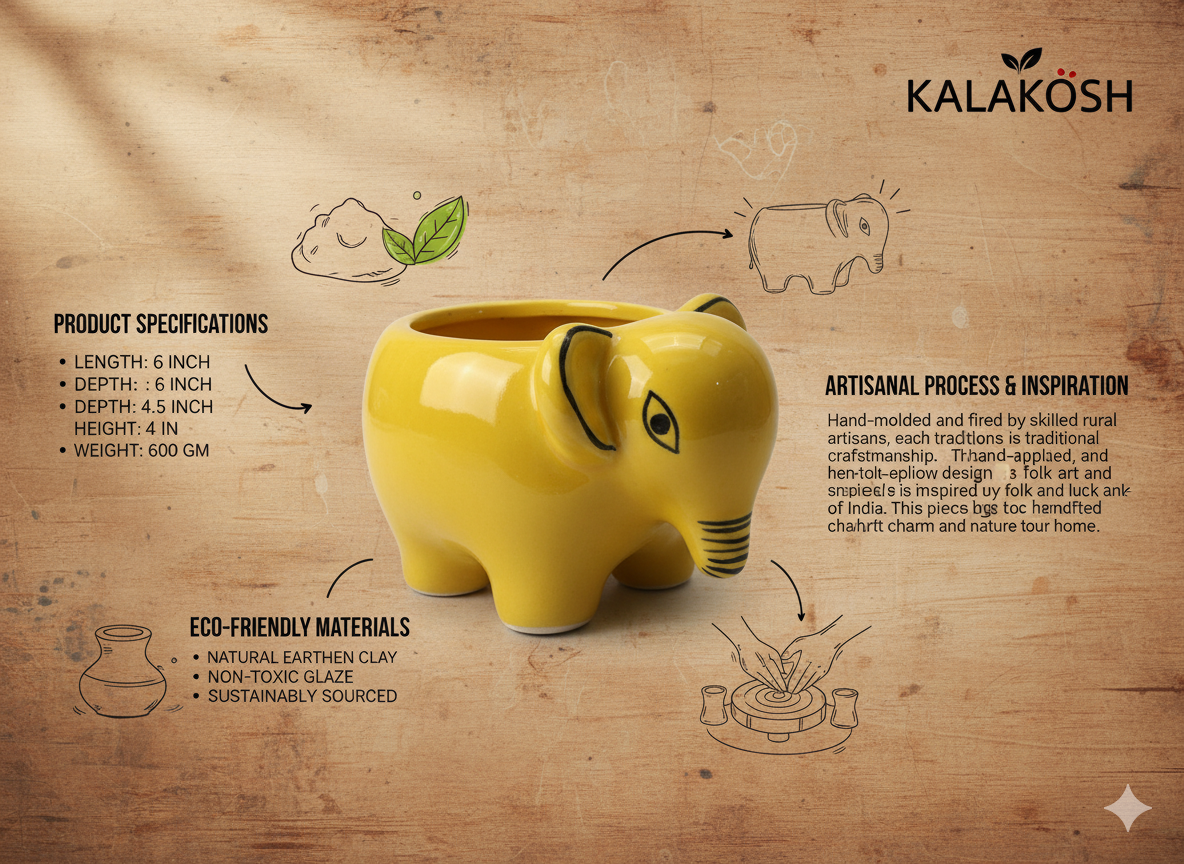 Elephant Style Planter / Pen-Pencil Holder