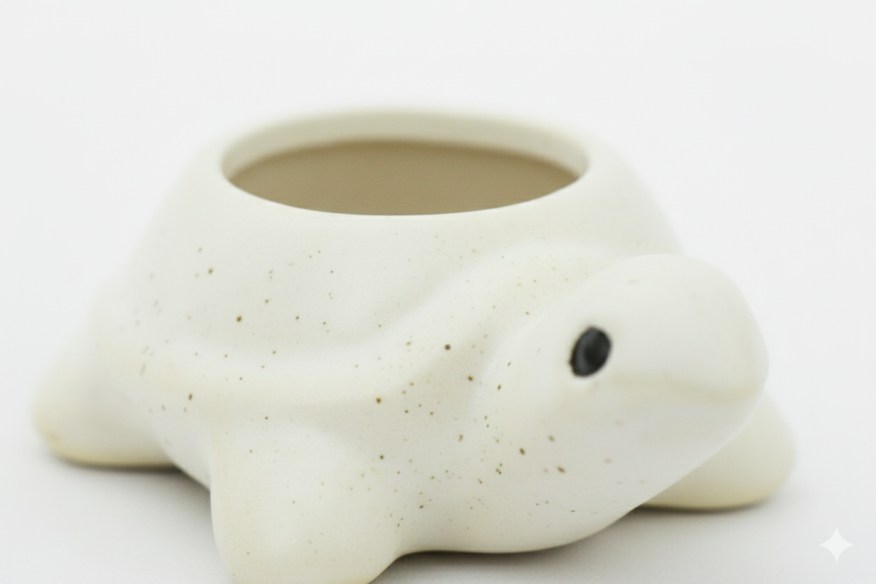 Tortoise Shape Planter (White)
