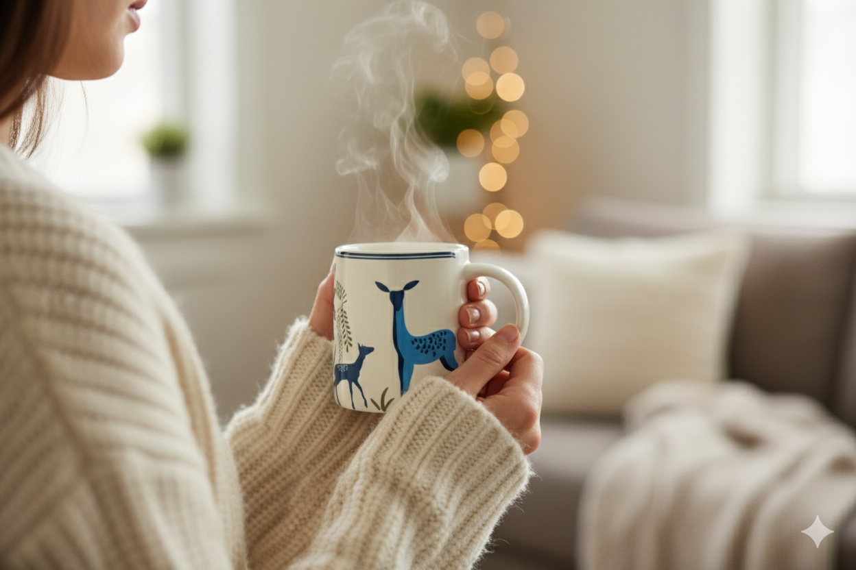 Coffee / Tea Mug (Blue Deer Printed)
