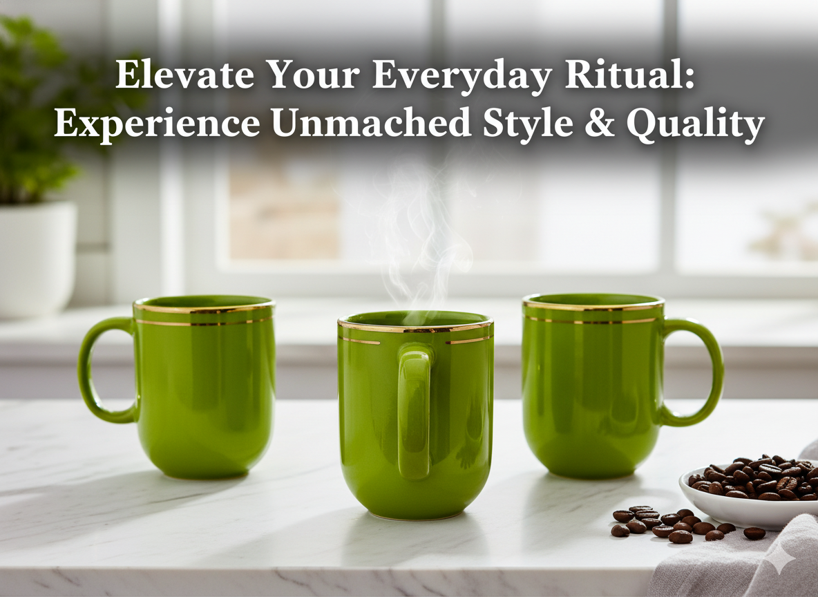 Coffe / Tea Mug with Gold lines (Premium)