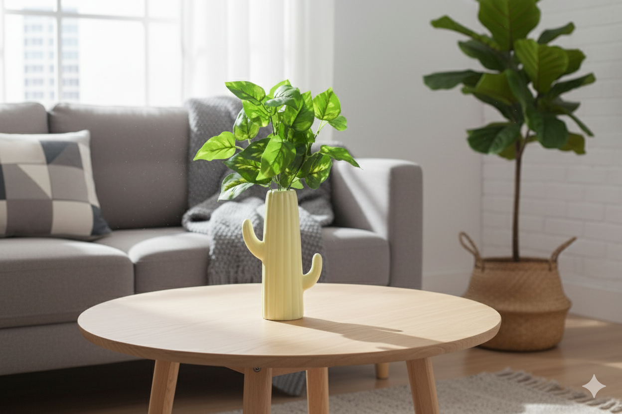 Cactus Style Planter (Cream Colour)