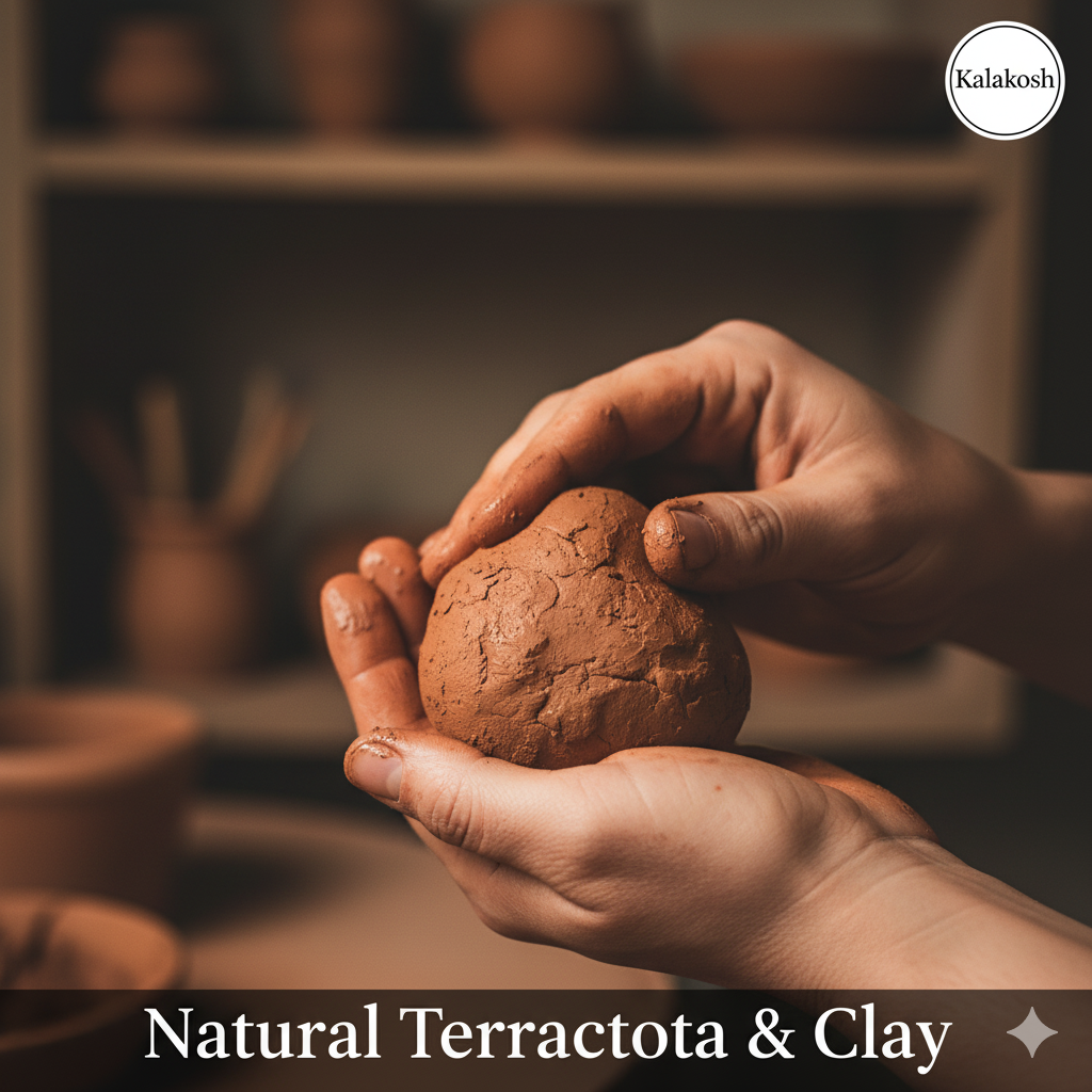 Handcrafted Eco-Friendly Clay Planters for Home Décor & Office Desk | Rustic Terracotta Ceramic Pots for Gifting