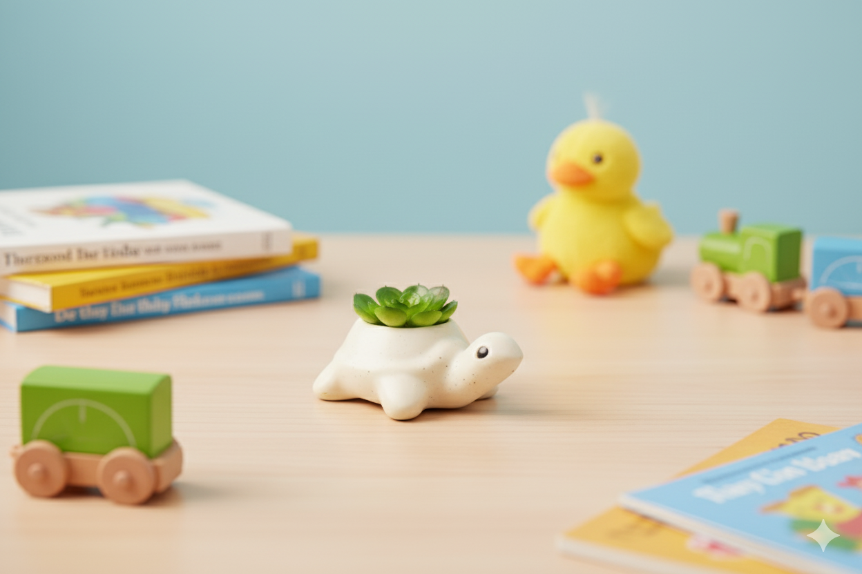 Tortoise Shape Planter (White)