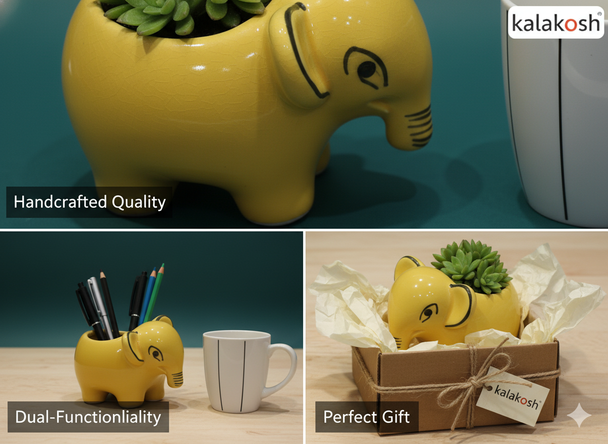 Elephant Style Planter / Pen-Pencil Holder