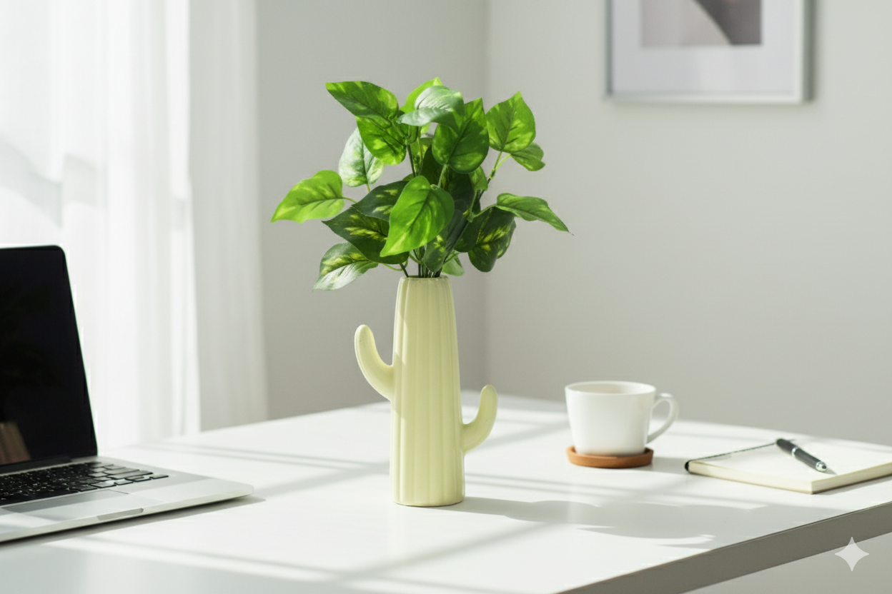 Cactus Style Planter (Cream Colour)