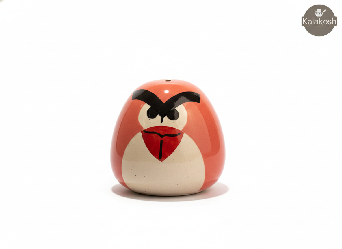 Premium Ceramic Angry Bird Piggy Bank for Kids and Adults - Decorative Money Box for Home Decor, Office Desk & Gifting - Cute Hand-Painted Coin Bank for Home Use, Office Use & Nursery Decor