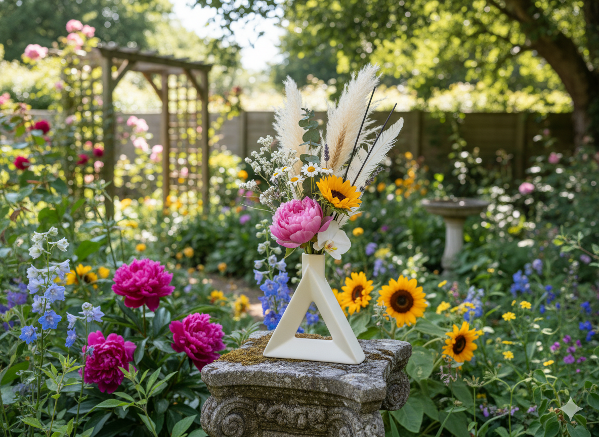 Triangle Shape Flower Vase