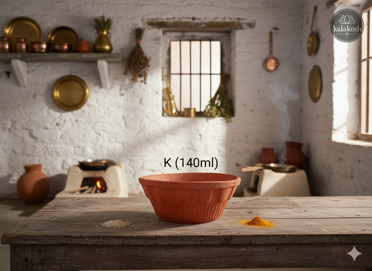 Disposable Terracotta Plates / Katoris - 140 ml (Set of 6) | 100% Biodegradable Clay Serving Bowls for Snacks, Desserts, Chaat, Raita | Eco-Friendly Earthenware Dinnerware