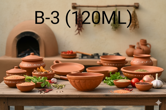 Disposable Terracotta Plates / Katoris - B3 - 120 ml (Set of 6) | 100% Biodegradable Clay Serving Bowls for Snacks, Desserts, Chaat, Raita | Eco-Friendly Earthenware Dinnerware