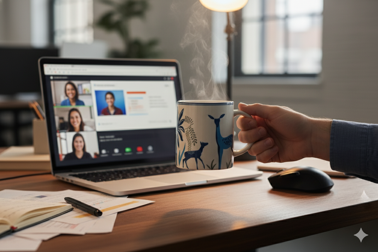 Deer Print Ceramic Coffee/Chai Mug – Matte Finish, Microwave Safe, 300 ml Tea Cup for Home, Office & Café Use – Stylish Animal Design, Comfortable Handle – Gift-Ready Drinkware for Tea Lovers