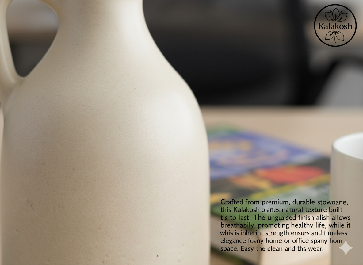 Premium Ceramic One Handle Bottle Planter | Home Décor Vase for Plants & Flowers | Stylish Home Office Use Pottery Jug