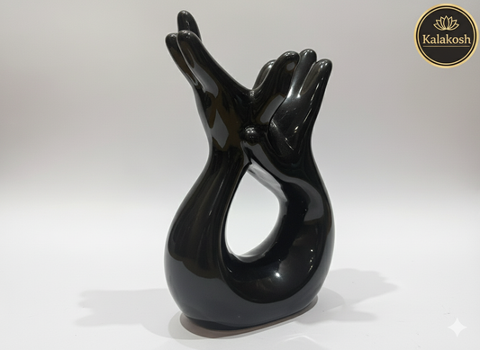Modern Black Hand Design Home Decor Vase for Table Centerpiece | Ceramic Flower Pot for Office Use | Premium Showpiece Gift