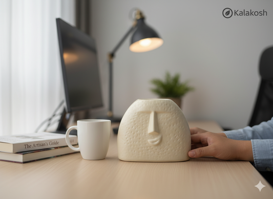 Handcrafted Eco-Friendly Clay Planters for Home Décor & Office Desk | Rustic Terracotta Ceramic Pots for Gifting