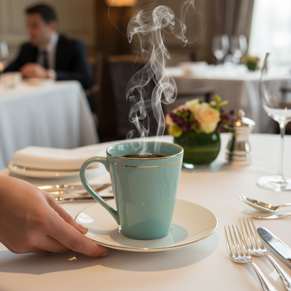 Premium Ceramic Coffee Mug - Elegant Light Blue with Gold Rim - Large 350ml Tea & Beverage Cups for Home & Office