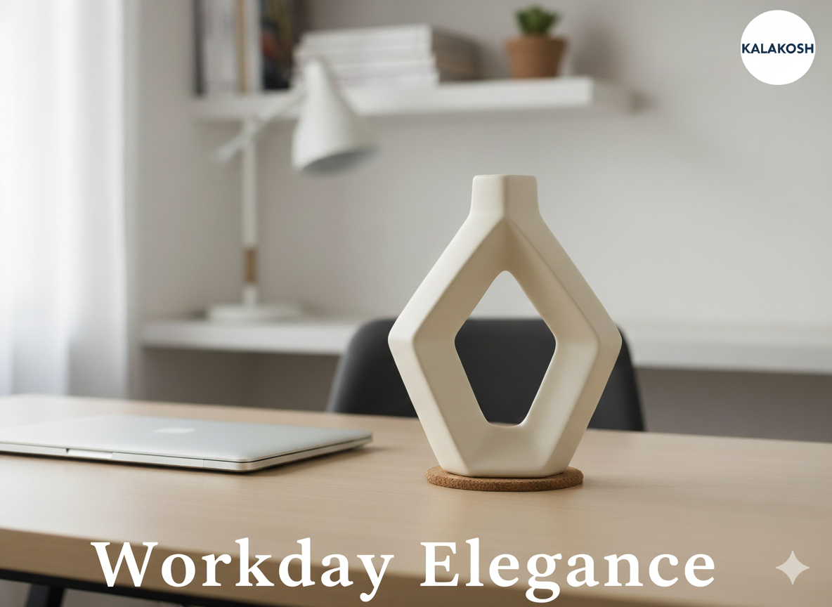 Handcrafted Modern Ceramic Planter Vase | Abstract Sculptural Decor | Cream Clay Pottery for Rustic Home Office Living Room Table Top | Unique Artisan Gifting