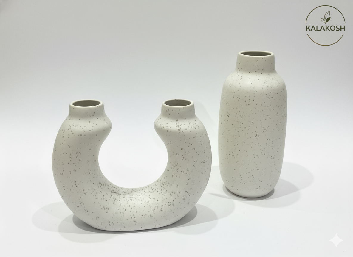 Handcrafted Rustic Ceramic Clay Planters for Home Decor & Office Decor | Eco-Friendly Indoor Flower Pot & Desk Vase Gift