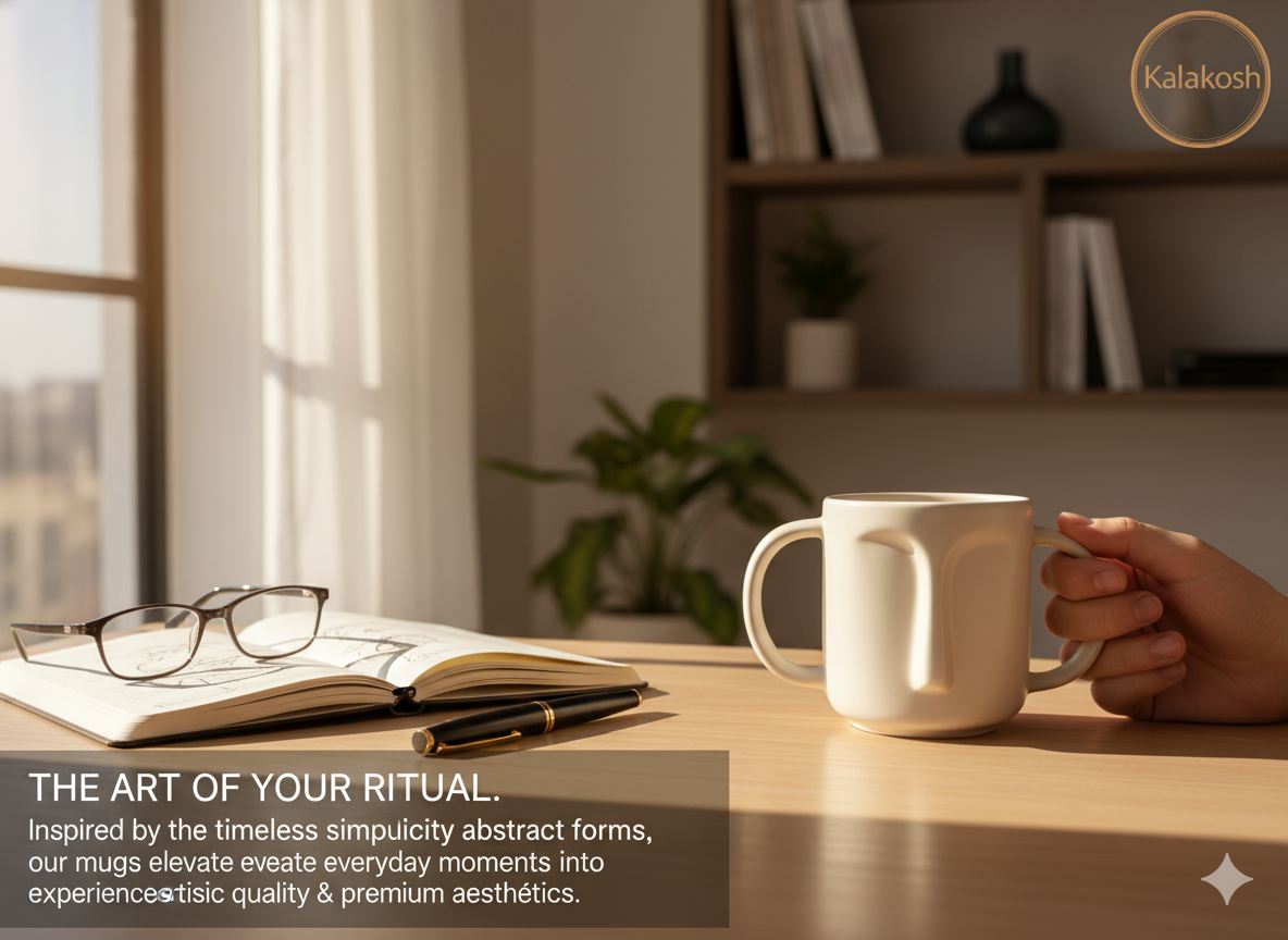 Abstract Face Ceramic Coffee Mug for Home Decor, Office Use & Gifting | Unique Artistic Tea Cup | Premium Home Use Terracotta Clay