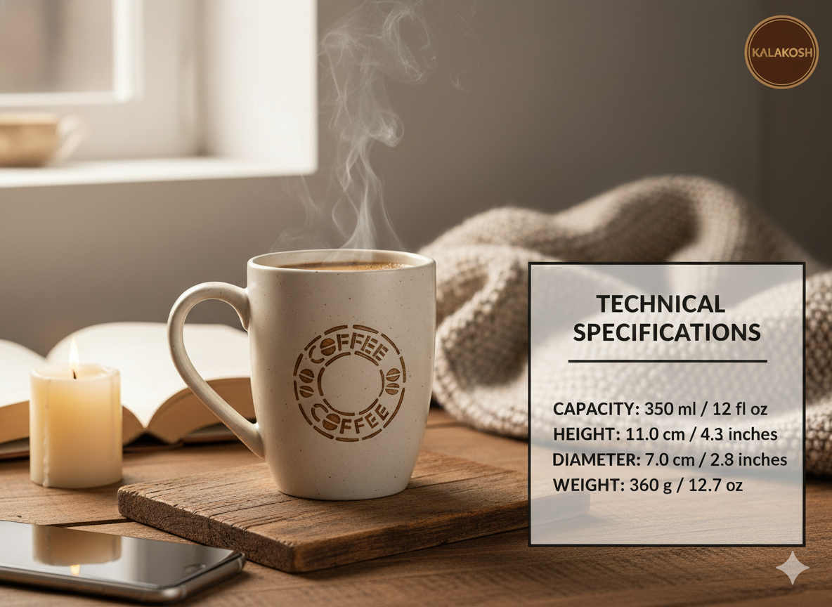 Handcrafted Rustic Ceramic Clay Coffee Mugs | Premium Stoneware for Home & Office Use | Eco-Friendly Artisan Tea Cup | Speckled Finish | Ideal Gift