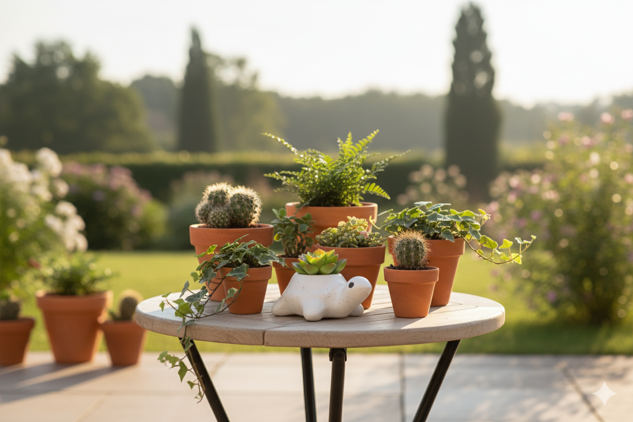 Tortoise Shape Planter (White)