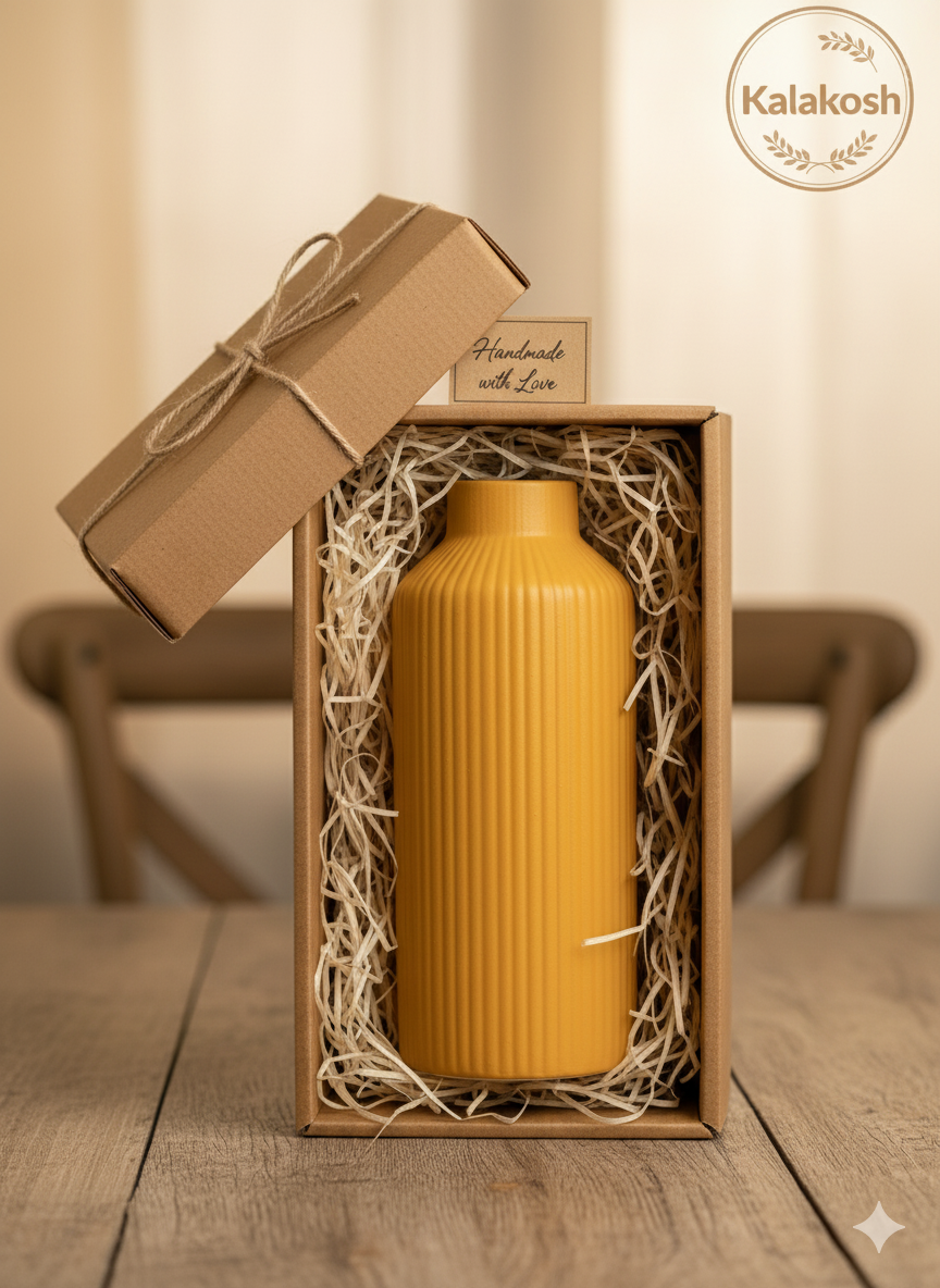 Handcrafted Rustic Ceramic Planter Vase for Home Decor | Eco-Friendly Clay Office Decor | Artistic Gift