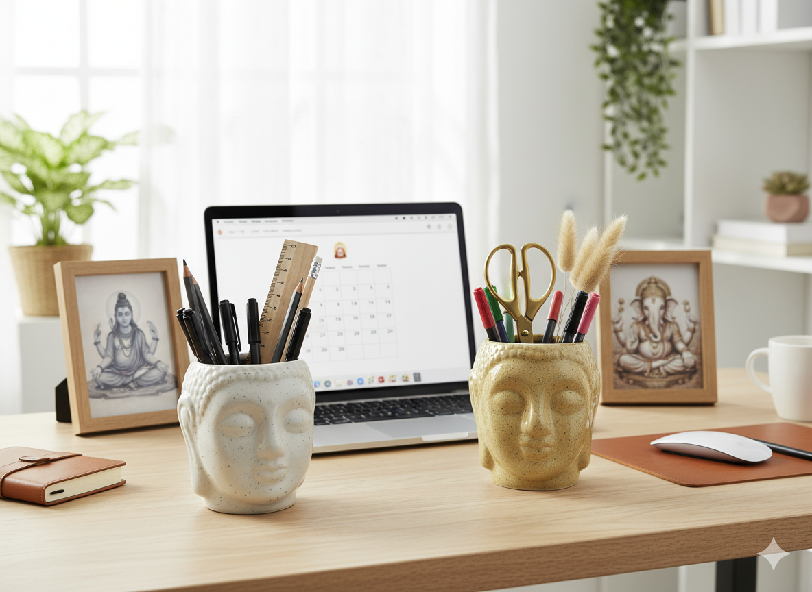 Buddha Flower Vase/ Pen-Pencil Holder