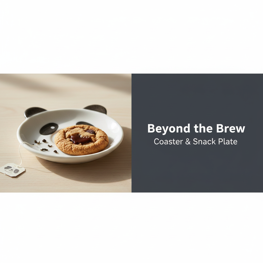 Handcrafted Panda Ceramic Coffee Tea Mug and Coaster Set | Cute Home Decor, Office Use | Unique Gifting