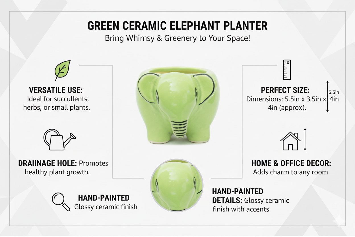 Elephant Style Planter / Pen-Pencil Holder