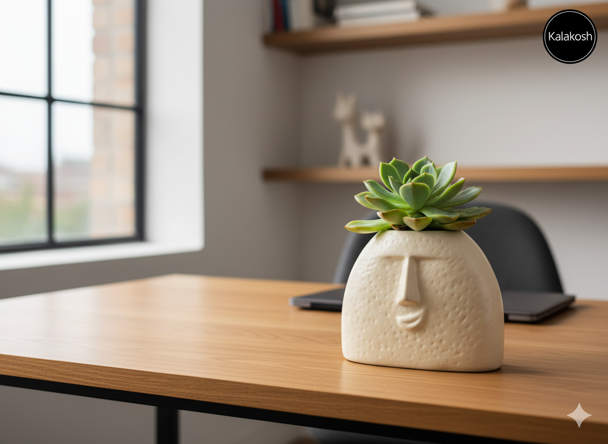 Handcrafted Eco-Friendly Clay Planters for Home Décor & Office Desk | Rustic Terracotta Ceramic Pots for Gifting