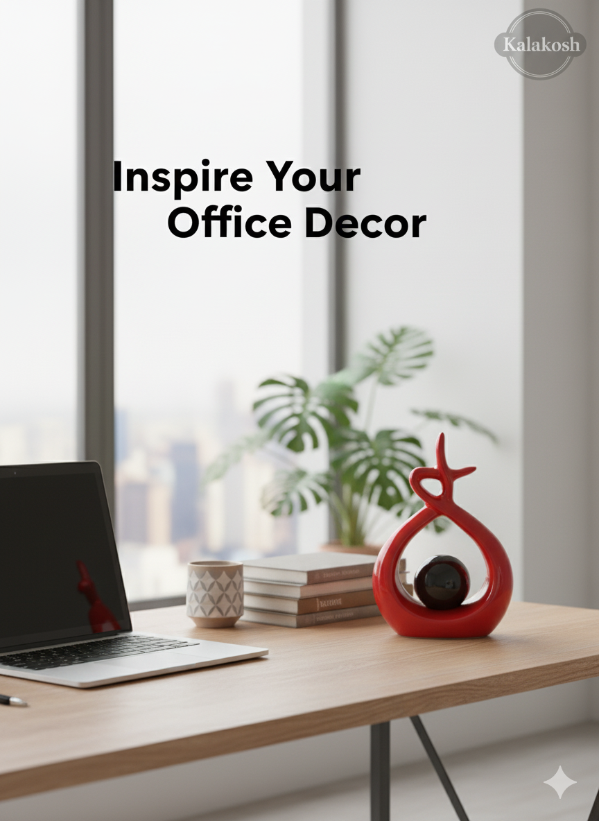 Handcrafted Red Abstract Ceramic Planter & Showpiece | Eco-Friendly Clay Home & Office Decor | Unique Artistic Sculpture & Table Accent