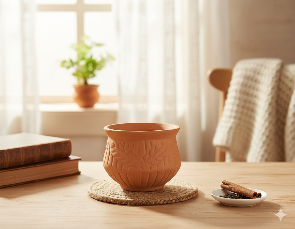 Disposable Terracotta Kulhad Cups - 100 ml - Set of 6 (Kuliya)  | 100% Biodegradable Clay Glasses for Chai, Coffee, Lassi | Eco-Friendly & Natural Earthenware Tea Cups