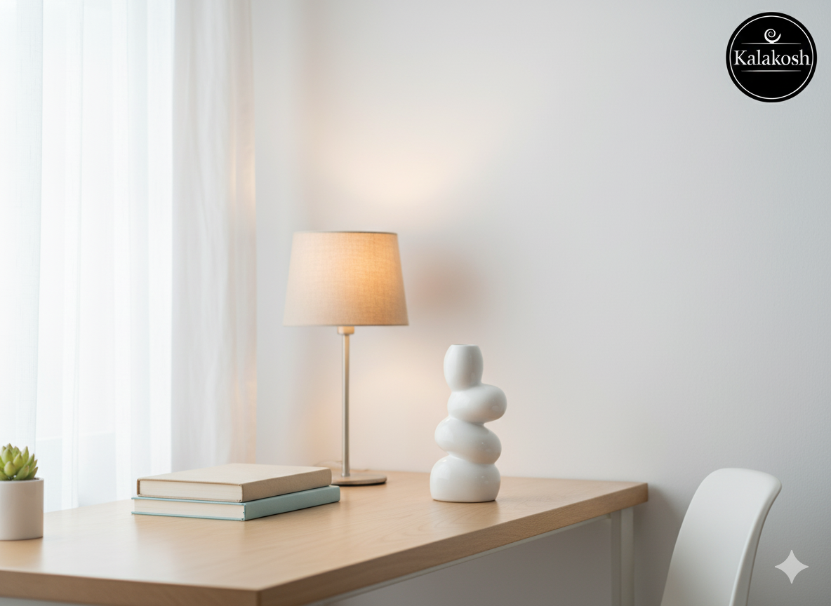 Handcrafted White Ceramic Planter Vase for Home & Office Decor | Artisan Clay Pot | Eco-Friendly Modern Rustic Tabletop Flower Pot | Unique Gifting