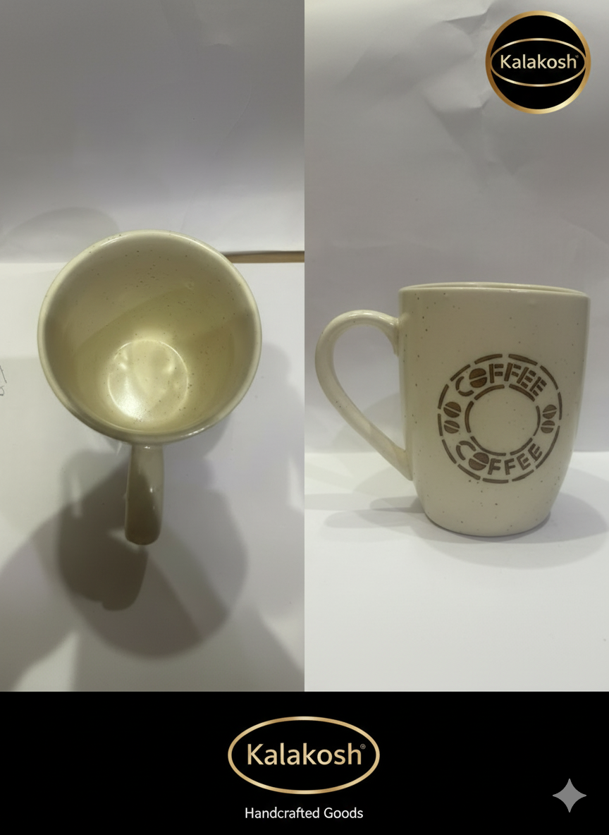 Handcrafted Rustic Ceramic Clay Coffee Mugs | Premium Stoneware for Home & Office Use | Eco-Friendly Artisan Tea Cup | Speckled Finish | Ideal Gift