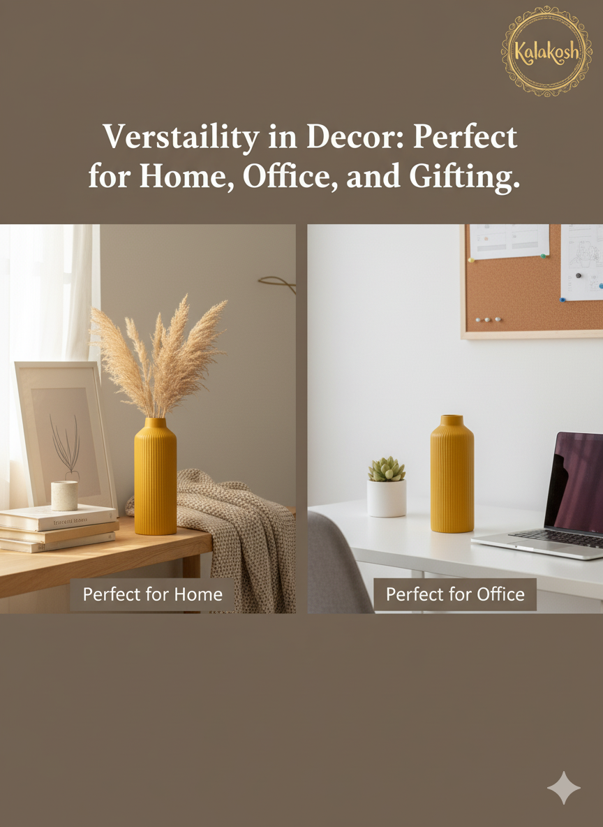 Handcrafted Rustic Ceramic Planter Vase for Home Decor | Eco-Friendly Clay Office Decor | Artistic Gift