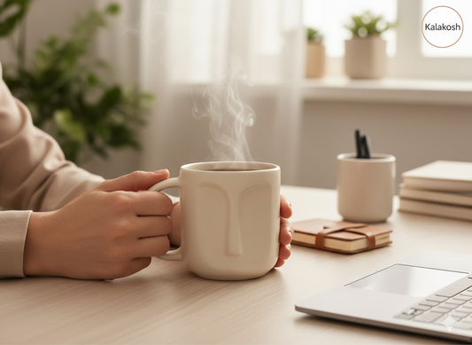 Abstract Face Ceramic Coffee Mug for Home Decor, Office Use & Gifting | Unique Artistic Tea Cup | Premium Home Use Terracotta Clay