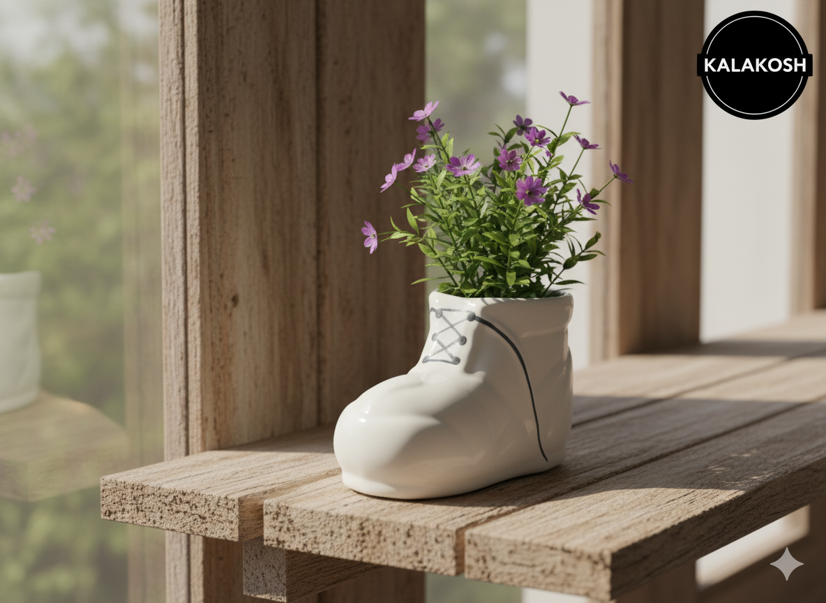Shoe Shape Planter (White)