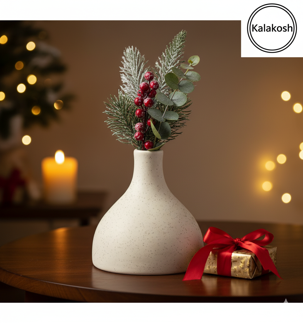 Handcrafted Speckled Ceramic Planter | Eco-Friendly Clay Pot for Home Office Decor | Rustic Indoor Flower Vase & Tabletop Gift