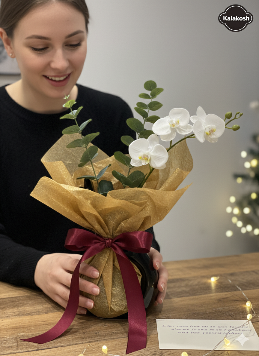 Modern Black Hand Design Home Decor Vase for Table Centerpiece | Ceramic Flower Pot for Office Use | Premium Showpiece Gift