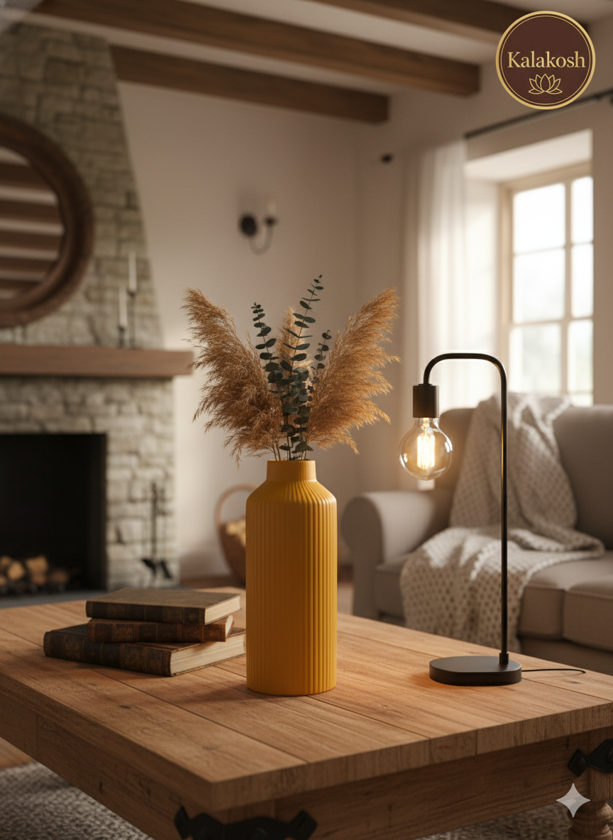 Handcrafted Rustic Ceramic Planter Vase for Home Decor | Eco-Friendly Clay Office Decor | Artistic Gift