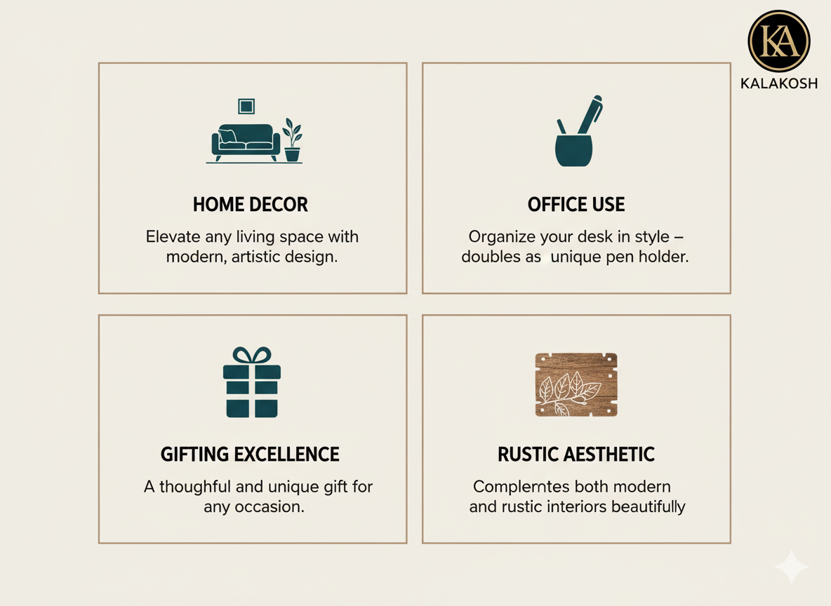 Handcrafted Rustic Ceramic Show Piece | Eco-Friendly Clay Jaguar Vase for Home Décor, Office Décor