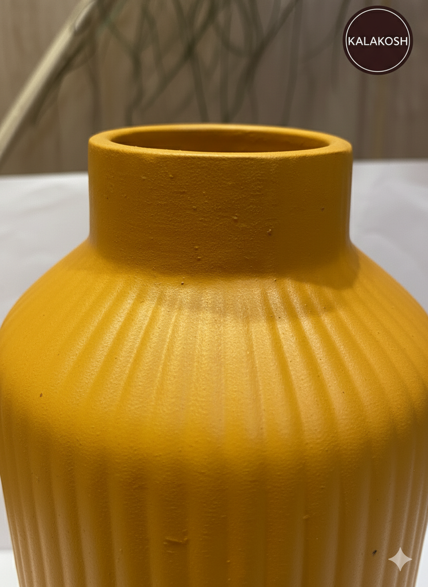 Handcrafted Rustic Ceramic Planter Vase for Home Decor | Eco-Friendly Clay Office Decor | Artistic Gift