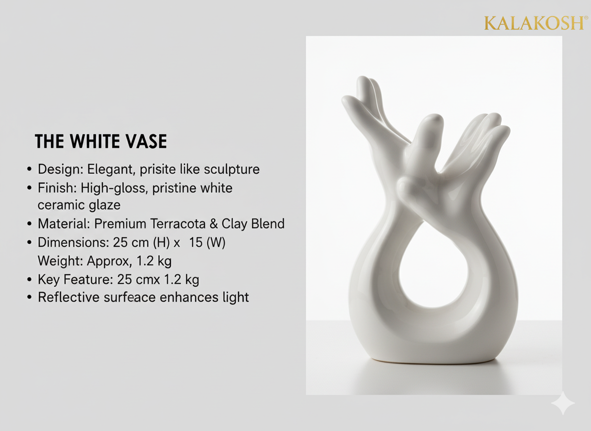 Modern Black & White Home Decor Vase Combo | Premium Ceramic Vases for Home Use, Office Decor, & Gifting