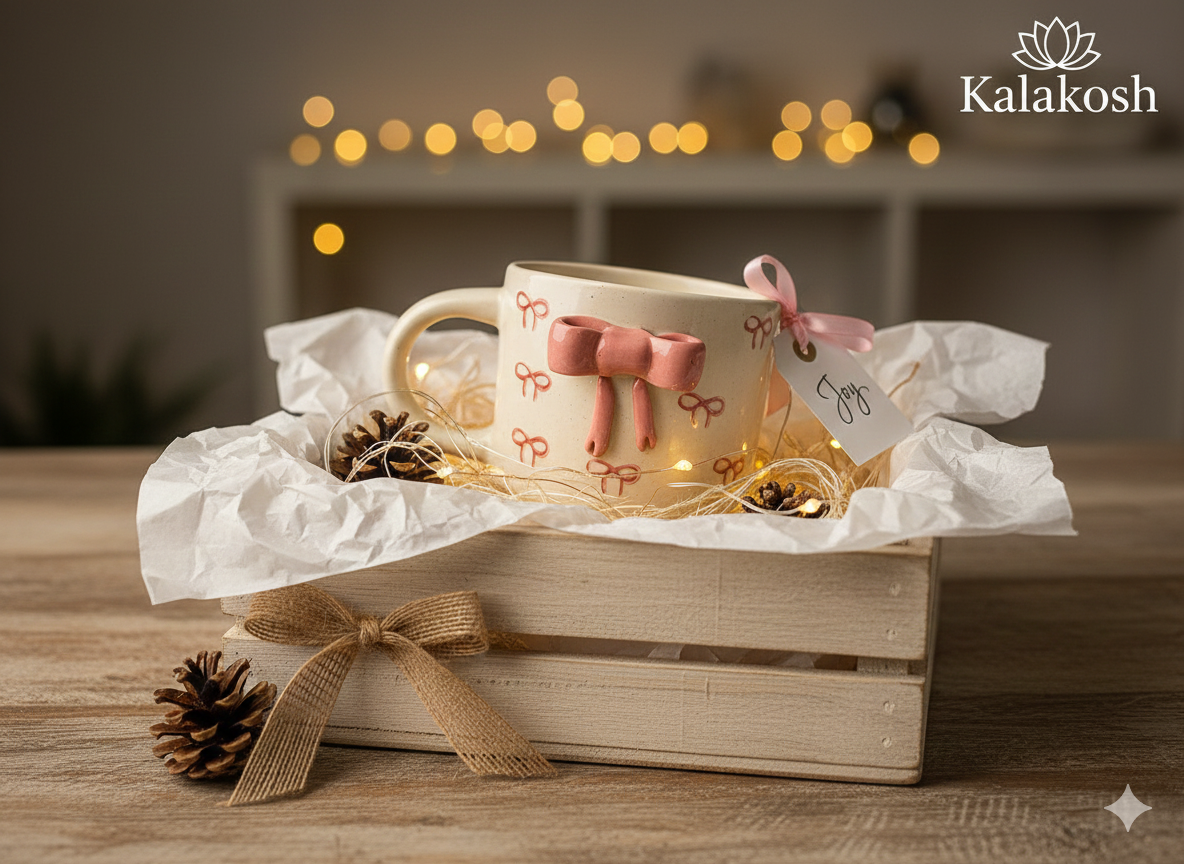 Aesthetic Pink Bow Ceramic Coffee Mug | Premium Home Decor | Tea Cup for Office & Home Use | Unique Gifting