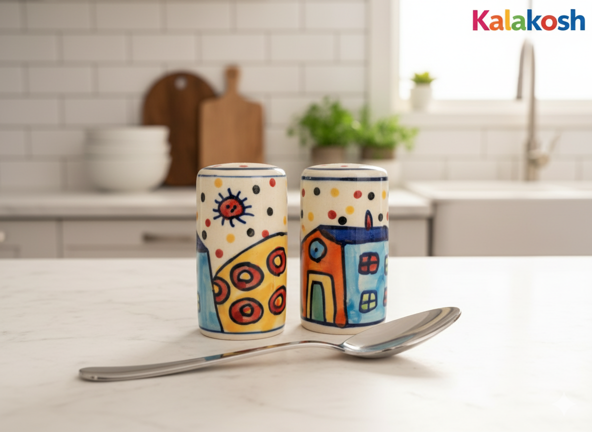 Salt and Pepper Container Set (Hut Printed)