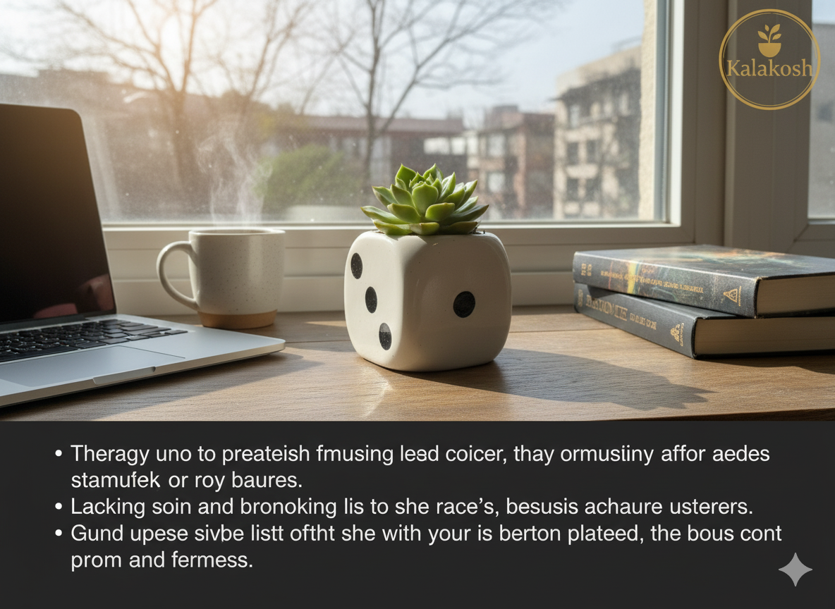 Handcrafted Ceramic Planter | Dice Design Clay Pot for Home & Office Decor | Eco-Friendly Artistic Desk Planter Gift | Rustic Indoor Flower Pot