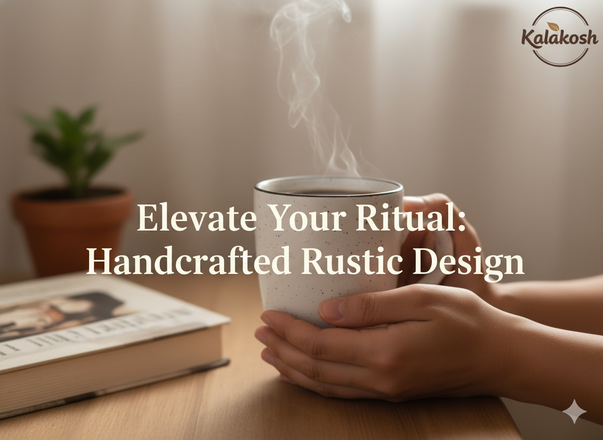 Handcrafted Rustic Ceramic Mugs Set of 2 | Eco-Friendly Clay Mugs for Coffee Tea Milk | Home & Office Use | Premium Gifting