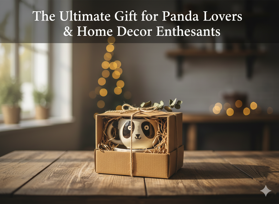 Handcrafted Panda Ceramic Coffee Tea Mug and Coaster Set | Cute Home Decor, Office Use | Unique Gifting