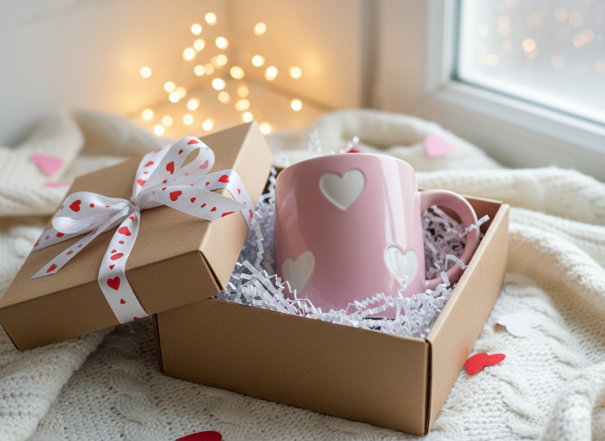 Cute Pink Heart Ceramic Coffee Mug (300ml) | Premium Glossy Tea Cup for Home Decor, Office Use & Gifting | Terracotta Style Home Use Cup