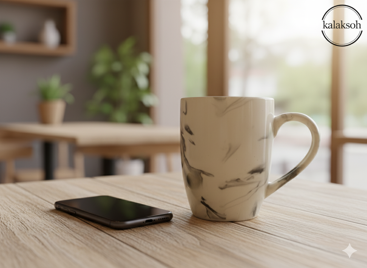 Handcrafted Ceramic Coffee Mug Clay Mugs for Home & Office Use | Eco-Friendly Artistic Tea Cup | Rustic Marbled Design