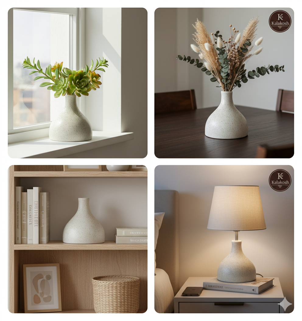 Handcrafted Speckled Ceramic Planter | Eco-Friendly Clay Pot for Home Office Decor | Rustic Indoor Flower Vase & Tabletop Gift