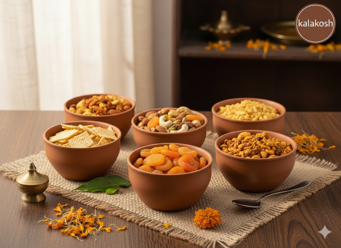 Authentic Handcrafted Terracotta Bowls (Set of 6) - Natural Earthen Clay Serve ware for Curd, Dessert, & Traditional Dining